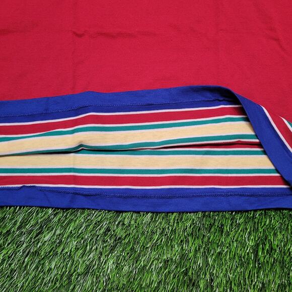 VTG 70s Arrow Tournament Color Block Striped Polo Shirt Mens Large - Picture 3 of 5